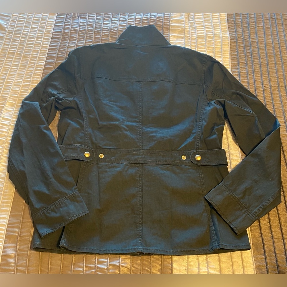 NEW- J. Crew Resin-coated twill field jacket. Mossy Brown. Size small - Picture 7 of 9